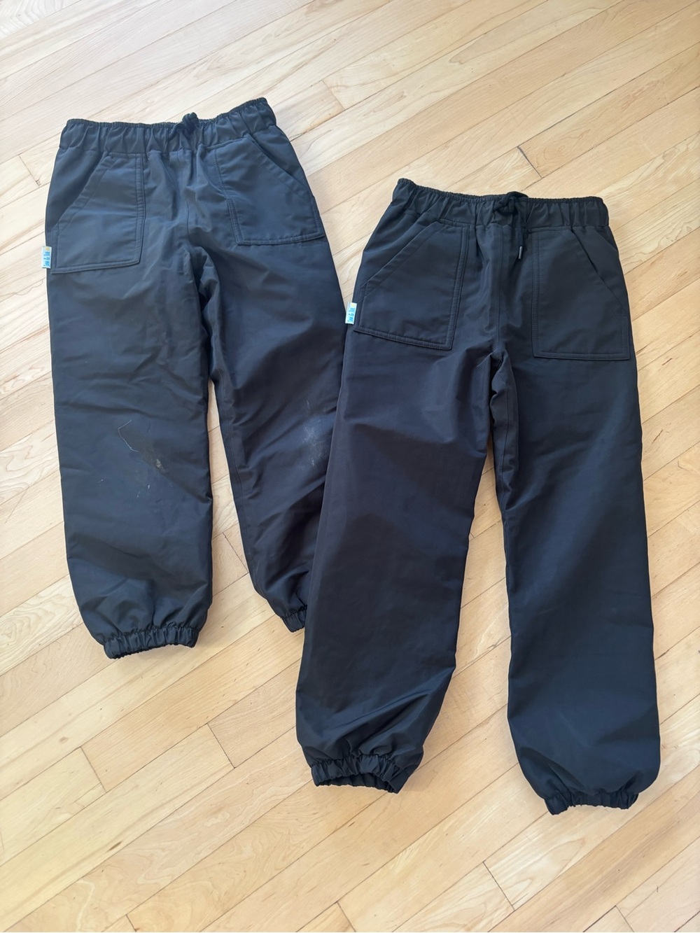 Kids Black Fleece Rain Pants